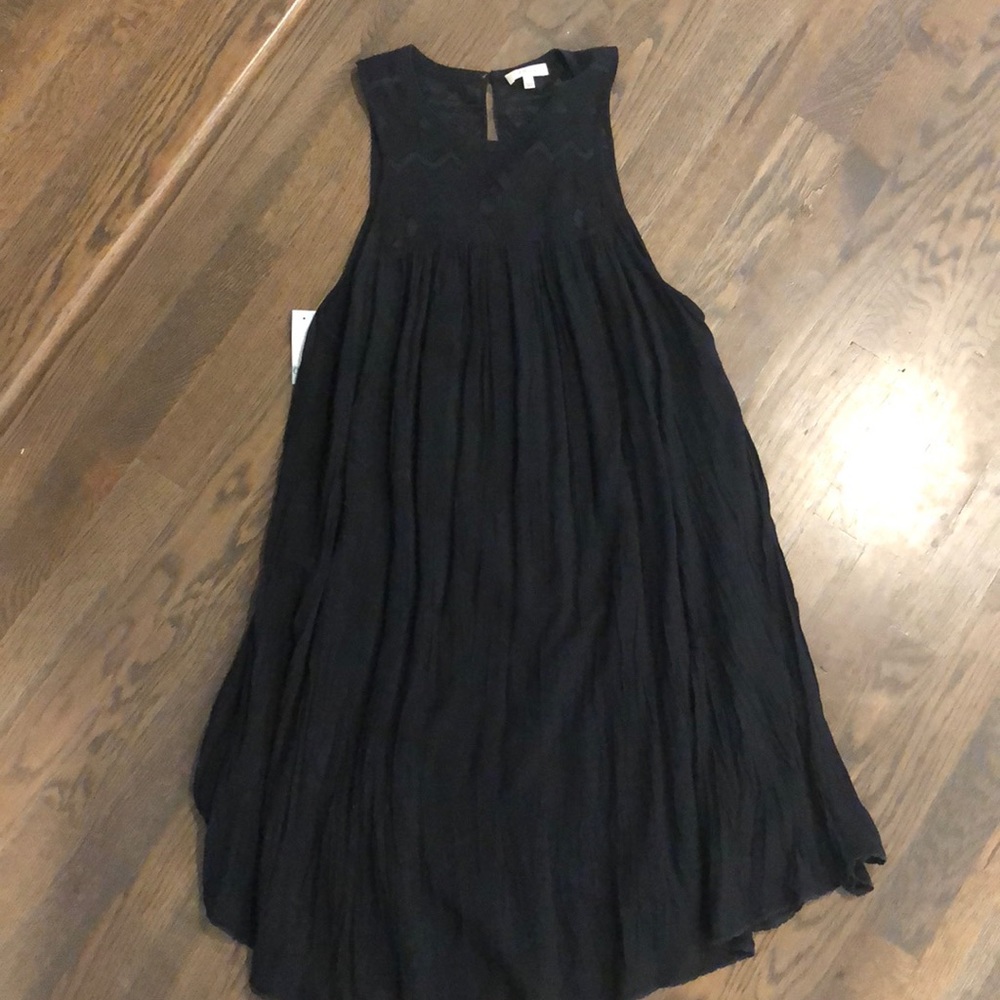 Black high neck summer dress